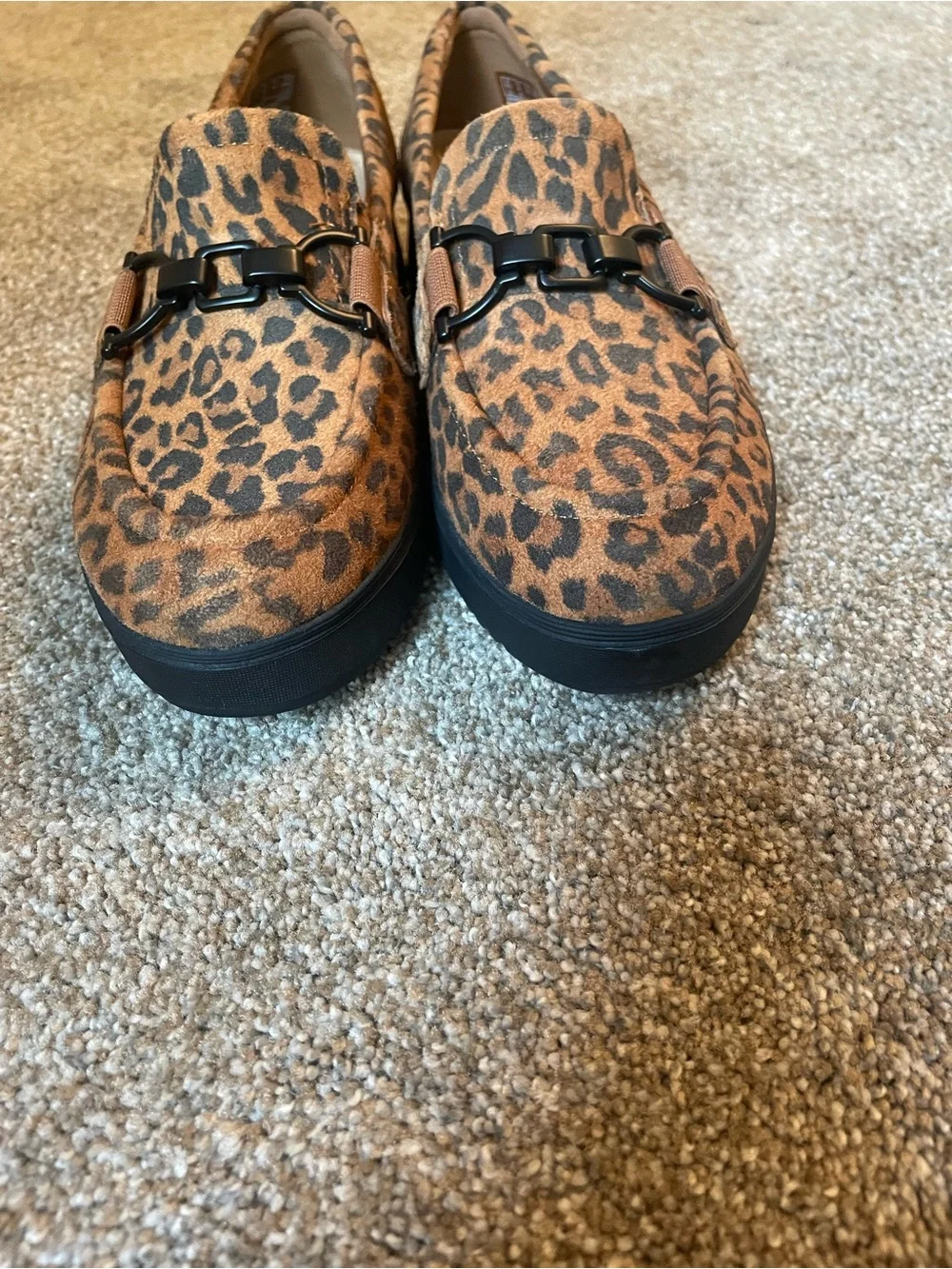 Clark’s Collection Zylah Erin Leopard Print Platform Loafers - Slip-Ons Size 8